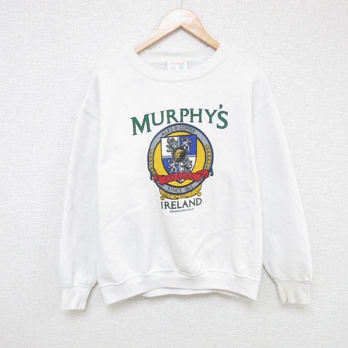 ヘルスニット 80s 長袖スウェット エンブレム ホワイト L | 古着