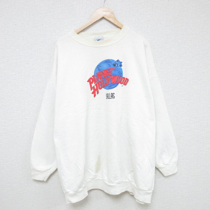 プラネットハリウッド 90s 長袖スウェット ダラス ホワイト XL | 古着