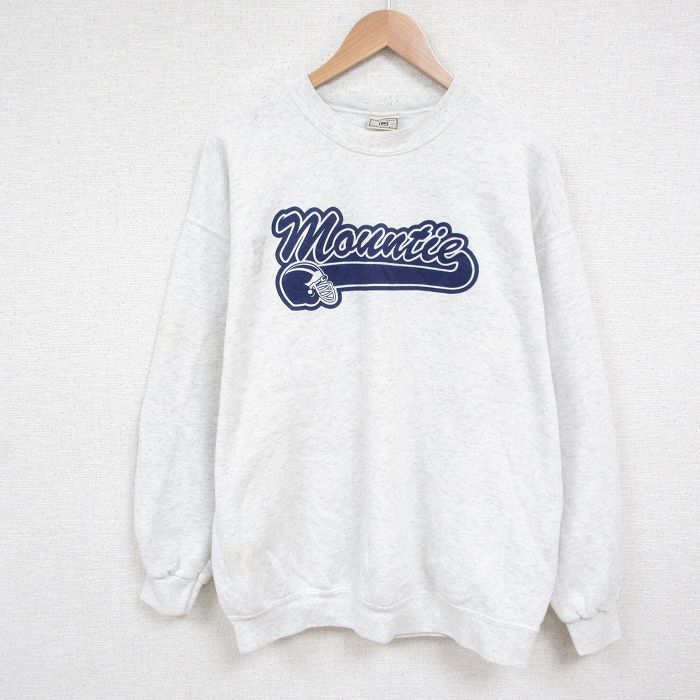 【50%OFF】XL★古着 リー Lee 長袖 スウェット メンズ 00年代 00s アメフト クルーネック 薄グレー 霜降り 25may27 中古 スエット トレーナー トップス