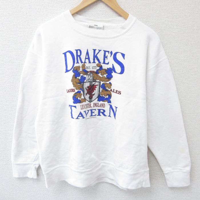 90s 長袖スウェット TAVERN ホワイト L | 古着