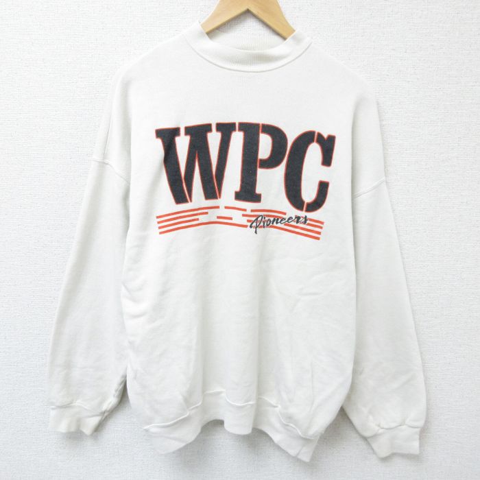 【50%OFF】XL★古着 ARTEX 長袖 スウェット メンズ 80年代 80s WPC 大きいサイズ クルーネック USA製 白 ホワイト 25may28 中古 スエット トレーナー トップス