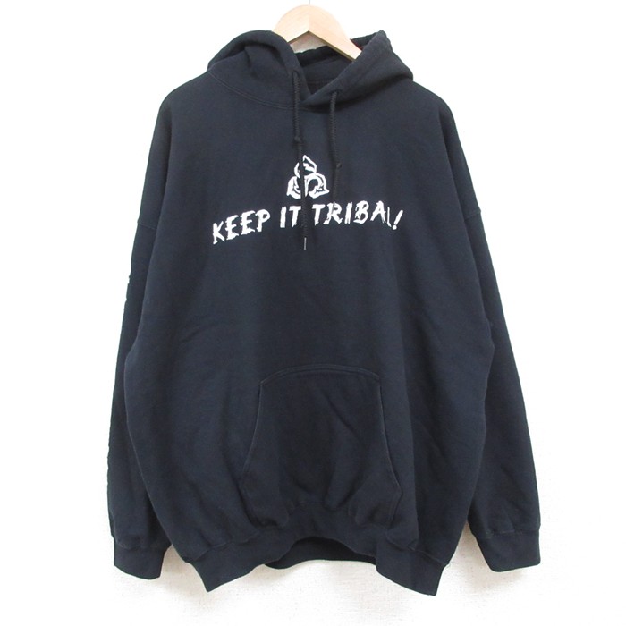 XL★古着 長袖 スウェット パーカー メンズ 00年代 00s ドラム 大きいサイズ 黒 ブラック 25may29 中古 スエット トレーナー トップス
