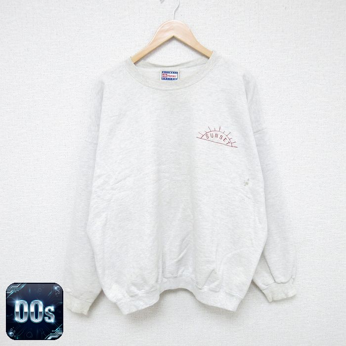 ヘインズ 00s 長袖スウェット サンセット グレー XL | 古着
