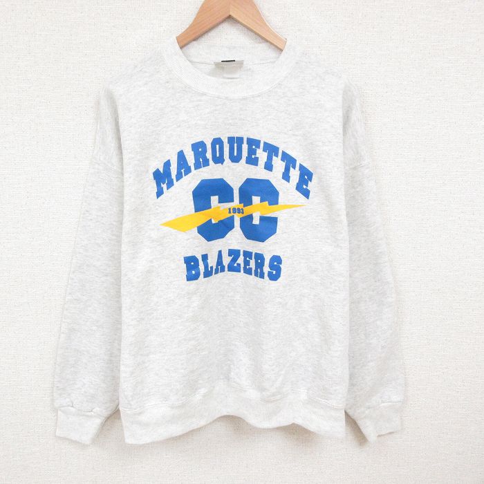 XL★古着 リー Lee 長袖 スウェット メンズ 90年代 90s CC 大きいサイズ クルーネック USA製 薄グレー 霜降り 25may28 中古 スエット トレーナー トップス