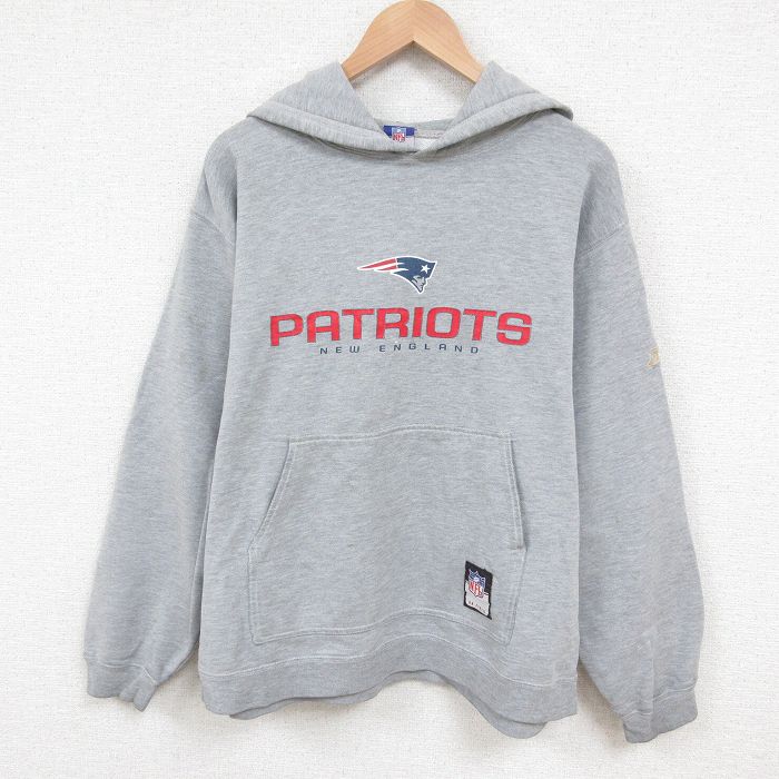 【50%OFF】XL★古着 リーボック REEBOK 長袖 スウェット パーカー メンズ 00年代 00s NFL ニューイングランドペイトリオッツ グレー 霜降り アメフト スーパーボウル 25may29 中古 スエット トレーナー トップス