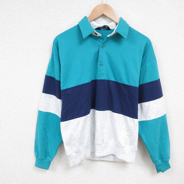 80s 長袖トップス 青緑 M | 古着