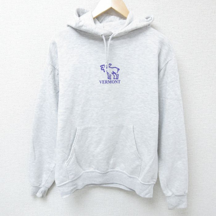 【20%OFF】M★古着 ジャージーズ 長袖 スウェット パーカー メンズ 薄グレー 霜降り 25jun03 中古 スエット トレーナー トップス