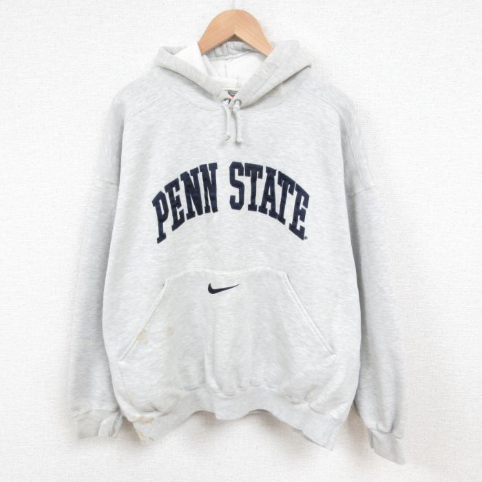 XL★古着 ナイキ NIKE 長袖 スウェット パーカー メンズ 00年代 00s PENN 大きいサイズ グレー 霜降り 25jun03 中古 スエット トレーナー トップス