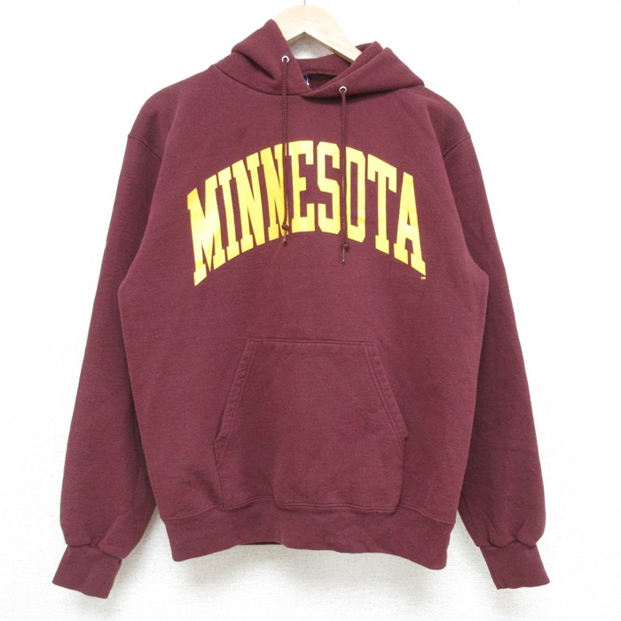 M★古着 チャンピオン champion 長袖 スウェット パーカー メンズ 00年代 00s ミネソタ エンジ 25may31 中古 スエット トレーナー トップス