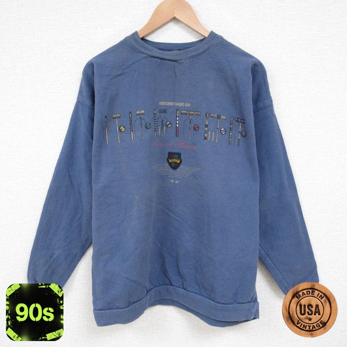 EXPRESS 90s 長袖スウェット ネイビー L | 古着