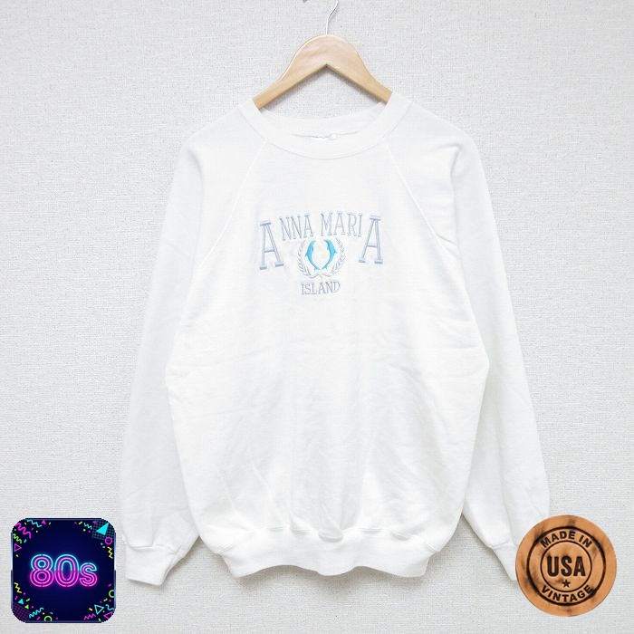 ヘインズ 80s 長袖スウェット ANNA ホワイト L | 古着