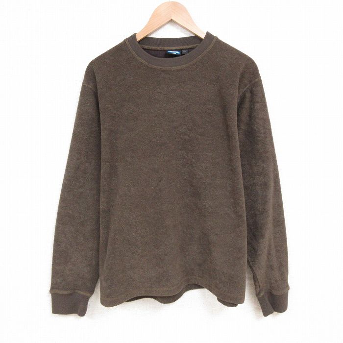 XL★古着 カブー KAVU 長袖 スウェット メンズ 無地 クルーネック こげ茶 ブラウン 25jun04 中古 スエット トレーナー トップス