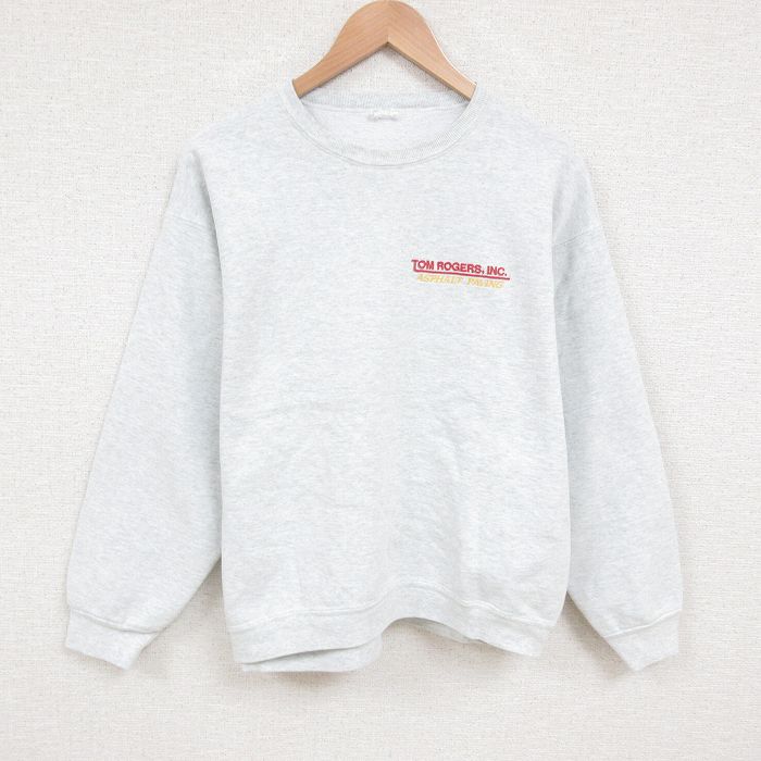 XL★古着 長袖 スウェット メンズ 00年代 00s TOM クルーネック 薄グレー 霜降り 25jun04 中古 スエット トレーナー トップス
