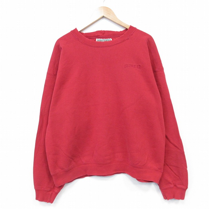 XL★古着 リーバイス Levis 長袖 スウェット メンズ 90年代 90s ワンポイントロゴ クルーネック USA製 赤 レッド 25oct01 中古 スエット トレーナー トップス