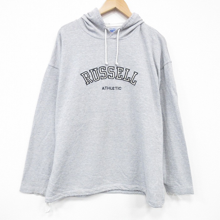 ラッセル 00s 長袖パーカー ビッグロゴ グレー XL | 古着