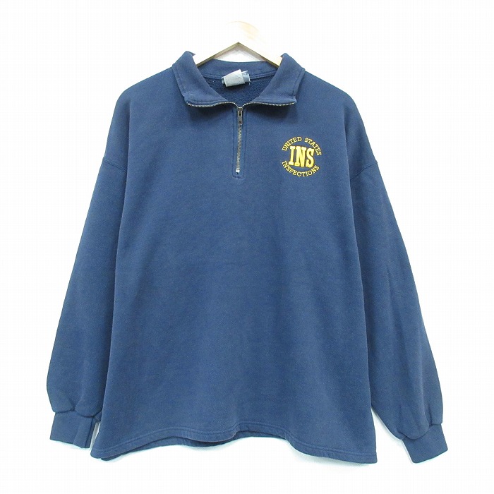 リー 00s ハーフジップスウェット INS ネイビー XL | 古着