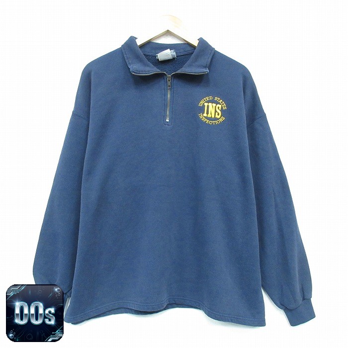 リー 00s ハーフジップスウェット INS ネイビー XL | 古着