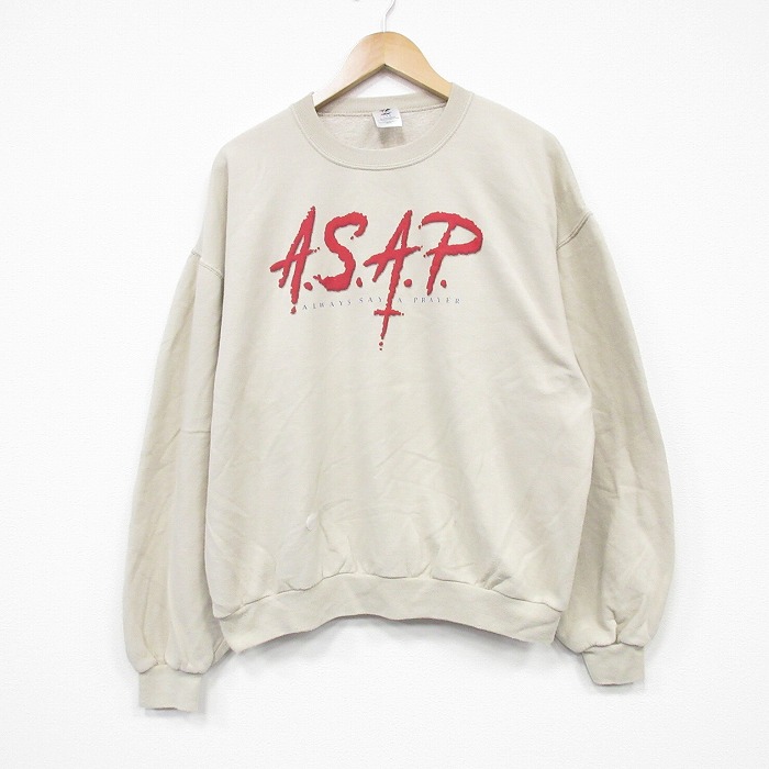 00s 長袖スウェット ASAP ベージュ XL | 古着