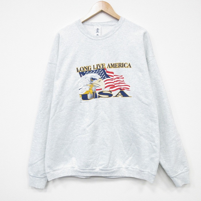 00s 長袖スウェット USAロゴ グレー XL | 古着