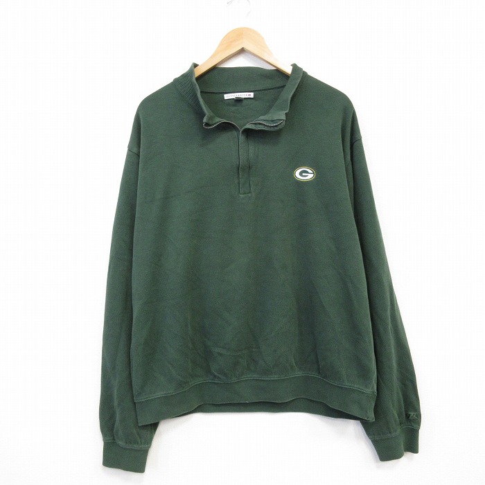 【50%OFF】グリーンベイペッカーズ 長袖ハーフジップトップス アメフト グリーン XL | 古着
