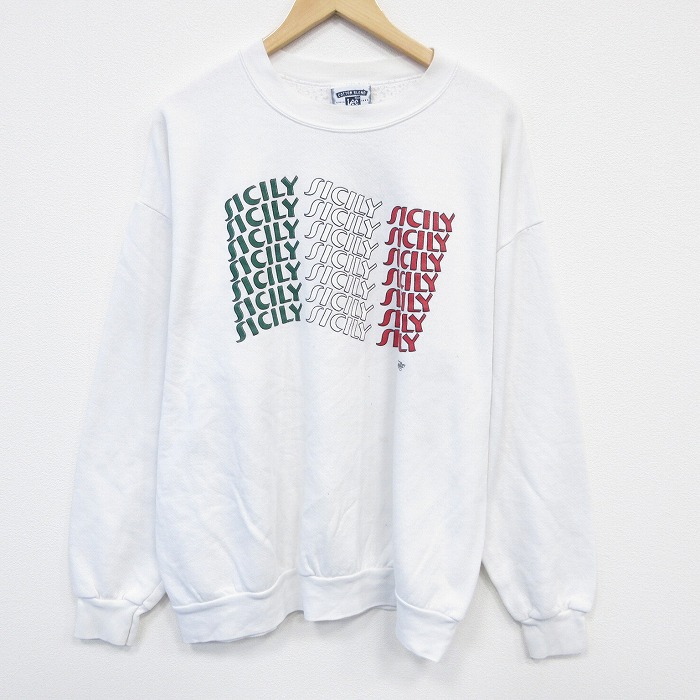 リー 90s 長袖スウェット SICILY ホワイト XL | 古着