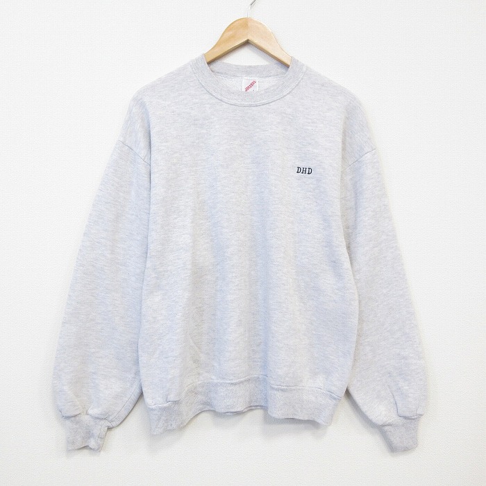 L★古着 ジャージーズ 長袖 スウェット メンズ 80年代 80s DHD クルーネック USA製 薄グレー 霜降り 25oct10 中古 スエット トレーナー トップス