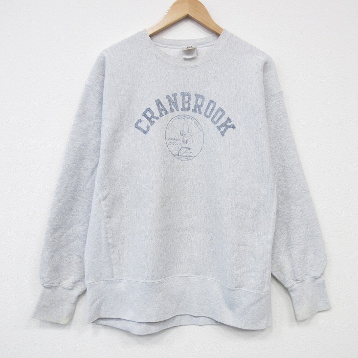 L★古着 リー Lee 長袖 スウェット メンズ 00年代 00s CRANBROOK クルーネック 薄グレー 霜降り 【spe】 25oct30 中古 スエット トレーナー トップス