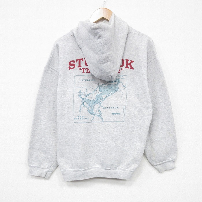 L★古着 TULTEX 長袖 スウェット パーカー メンズ 90年代 90s マラソン 薄グレー 霜降り 25oct11 中古 スエット トレーナー トップス