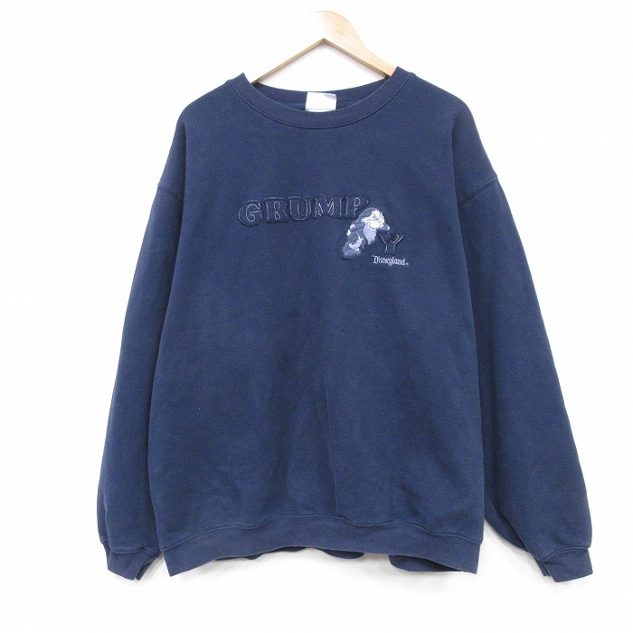 【50%OFF】ディズニー 00s 長袖スウェット しらゆきひめ ネイビー XL | 古着