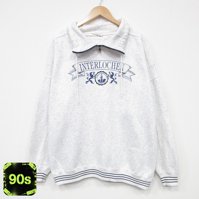ハーフジップスウェット INTERLOCHEN グレー XL | 古着