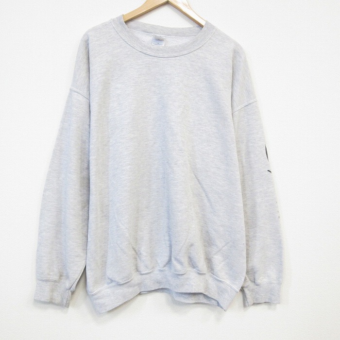 XL★古着 長袖 スウェット メンズ 00年代 00s Symmons 大きいサイズ クルーネック 薄グレー 霜降り 25oct21 中古 スエット トレーナー トップス