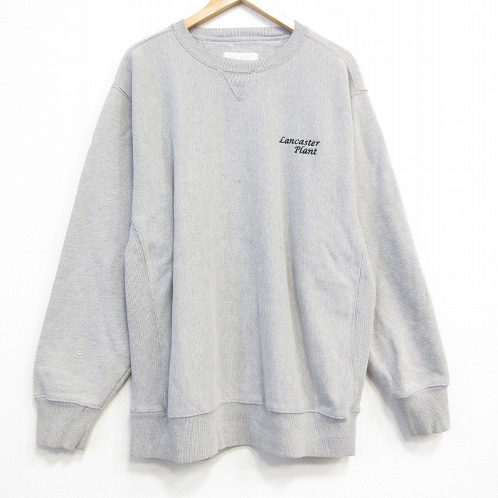 XL★古着 Wear Guard 長袖 スウェット メンズ Lancaster コットン クルーネック グレー 霜降り 25oct21 中古 スエット トレーナー トップス