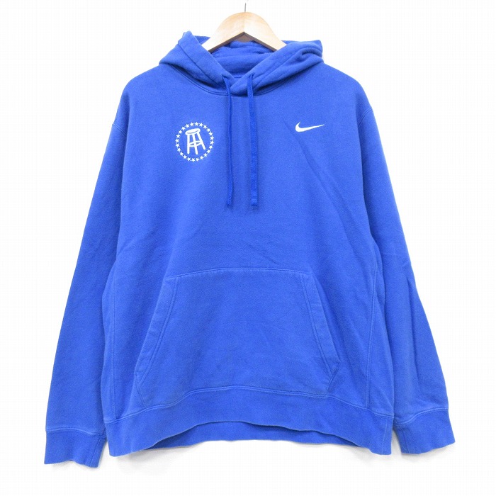 XL★古着 ナイキ NIKE 長袖 スウェット パーカー メンズ 大きいサイズ 青 ブルー 25oct31 中古 スエット トレーナー トップス