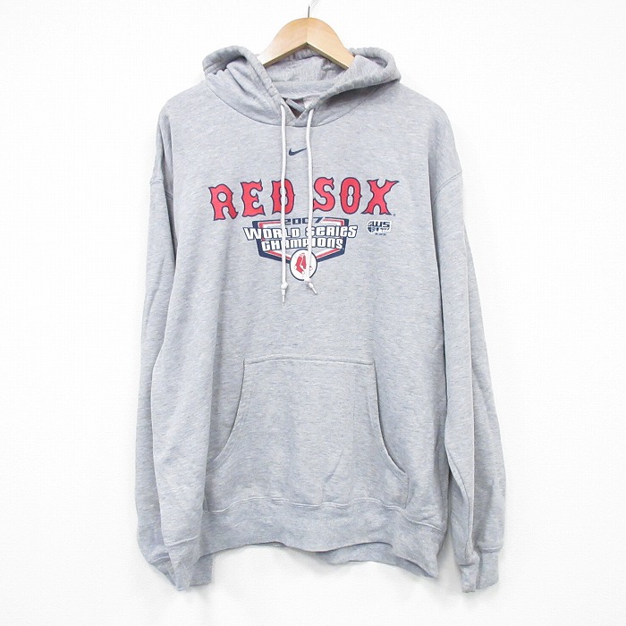 ナイキ 00s 長袖パーカー ボストンレッドソックス グレー XL | 古着