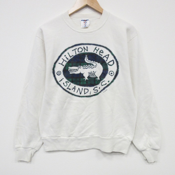 ジャージーズ 90s 長袖スウェット ワニ ホワイト S | 古着