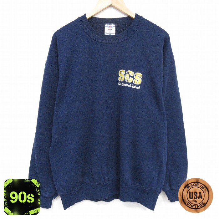 ジャージーズ 90s 長袖スウェット SCS ネイビー L | 古着
