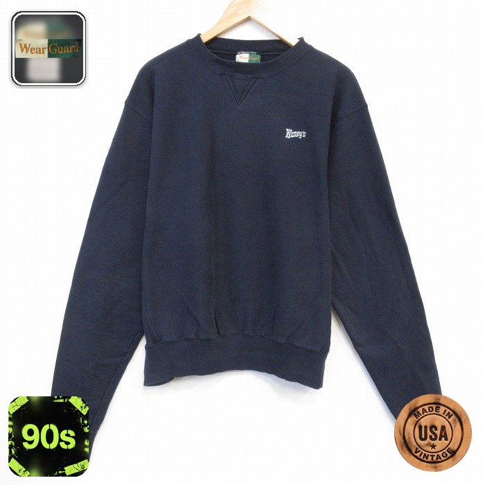 Wear Guard 90s 長袖スウェット ウェンディーズ ネイビー XL | 古着