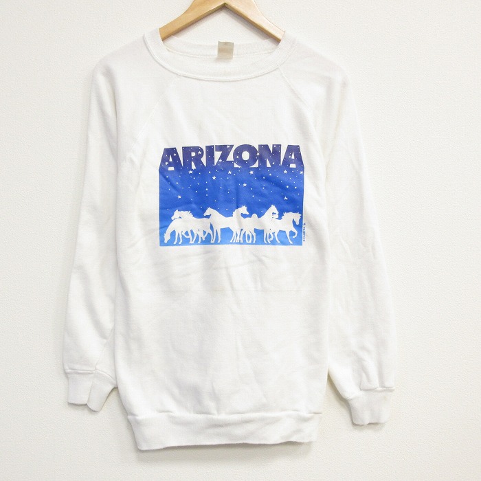 80s 長袖スウェット アリゾナ ホワイト M | 古着
