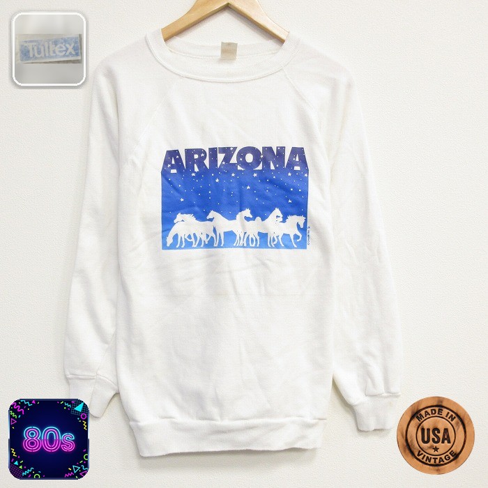 【50%OFF】80s 長袖スウェット アリゾナ ホワイト M | 古着