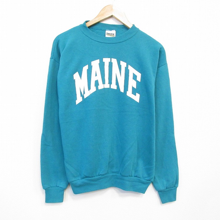 90s 長袖スウェット MAINE ブルー M | 古着