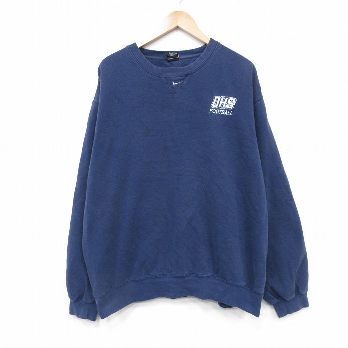 ナイキ 00s 長袖スウェット フットボール ネイビー XL | 古着