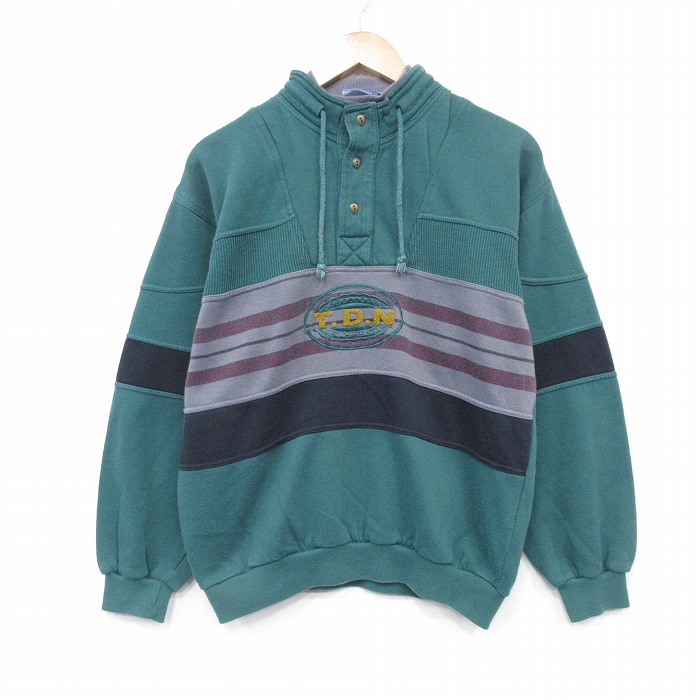 90s 長袖スウェット TDH刺繍 グリーン M | 古着