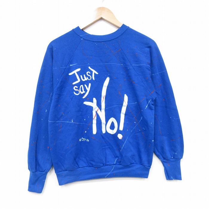 80s 長袖スウェット JUST ブルー S | 古着