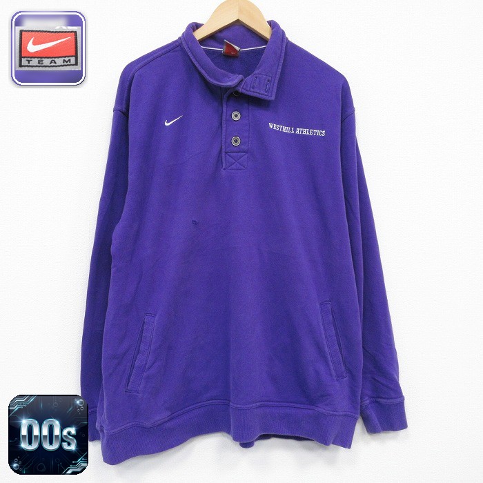 【50%OFF】ナイキ 00s 長袖スウェット WESTHILL パープル XL | 古着