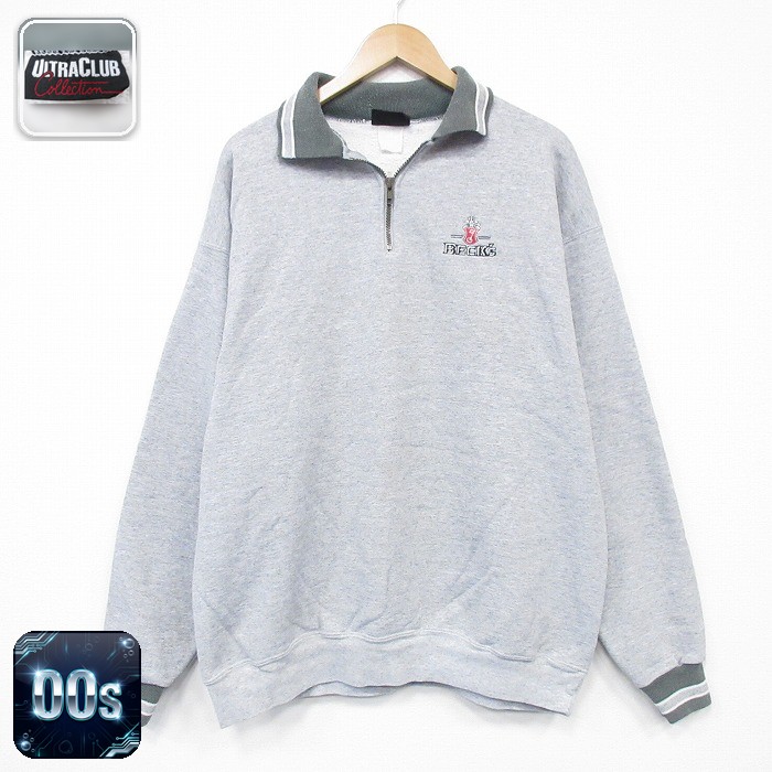 00s ハーフジップスウェット BECKS グレー XL | 古着