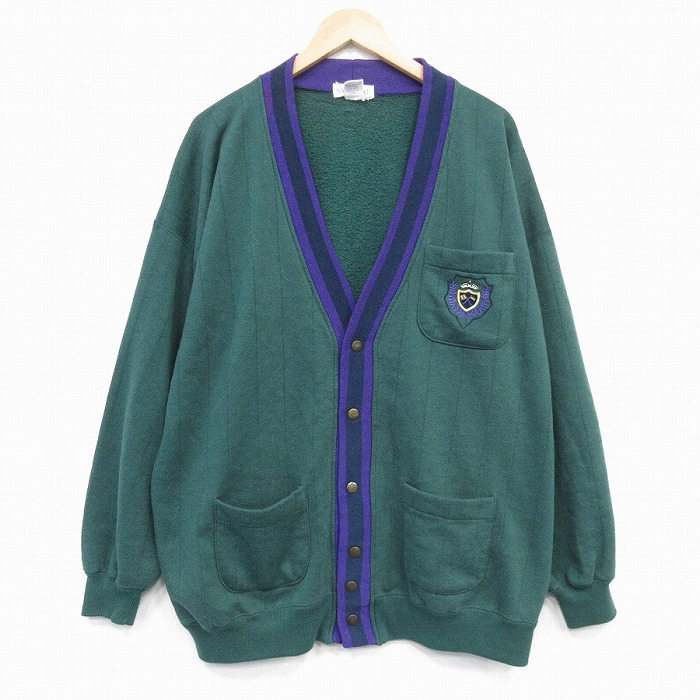 XL★古着 ギャップ GAP 長袖 スウェット カーディガン メンズ 00年代 00s 大きいサイズ 濃緑【spe】 25nov14