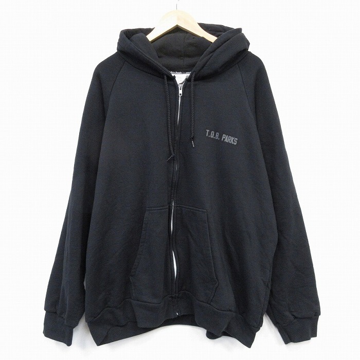 XL★古着 長袖 フルジップ スウェット パーカー メンズ 大きいサイズ USA製 黒 25nov14