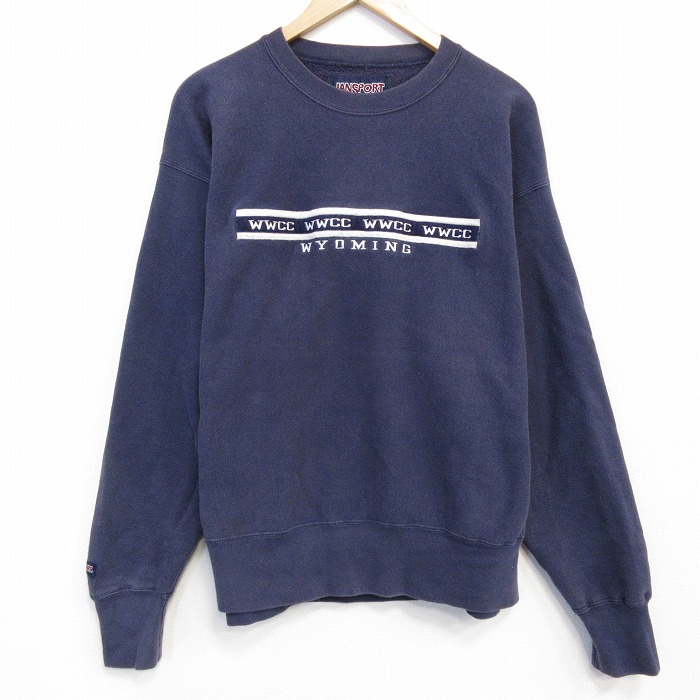 ジャンスポーツ 90s 長袖スウェット WWCC ネイビー XL | 古着