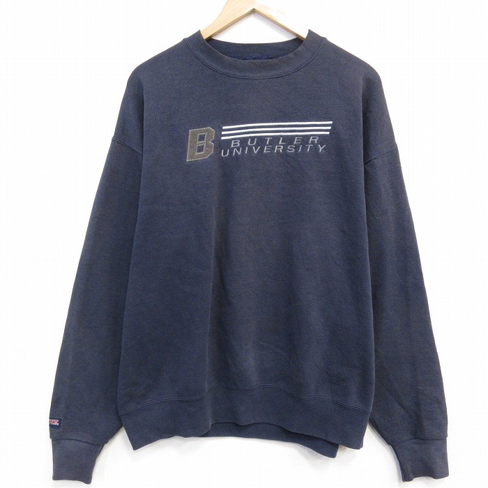 ジャンスポーツ 90s 長袖スウェット BUTLER ネイビー XL | 古着