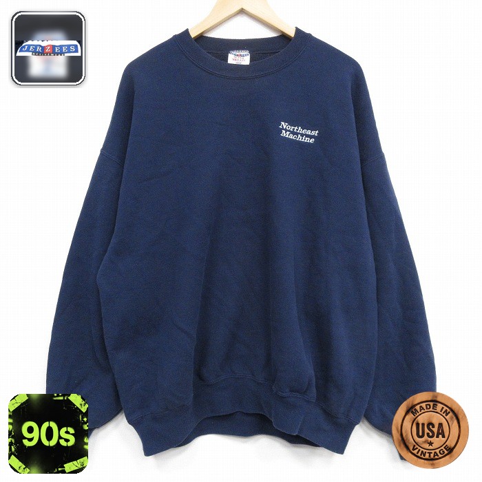 【50%OFF】ジャージーズ 90s 長袖スウェット マシーン ネイビー XL | 古着